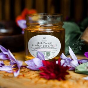 Miel bio d’acacia au safran d’Alsace