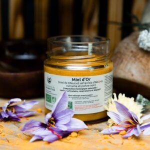 Miel d'Or bio (miel de tilleul-curcuma-poivre noir-safran)